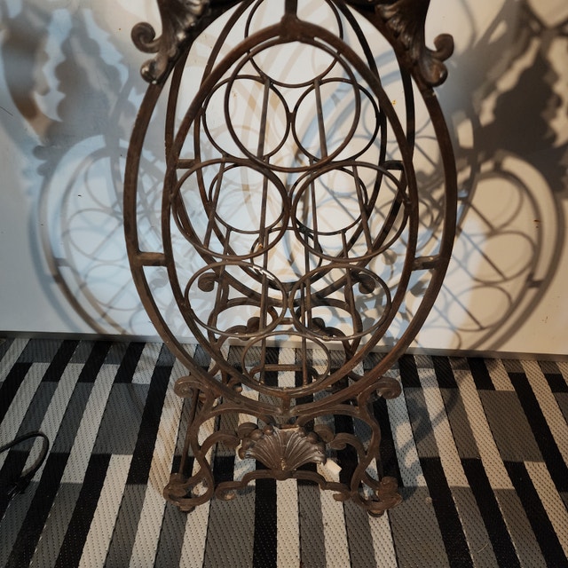 Wine Holder Glass Table Top Metal Base 17 x 14 x 41 - photo 4