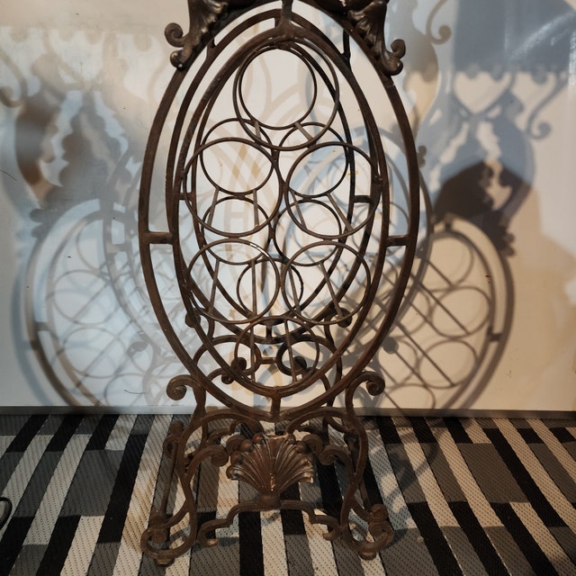 Wine Holder Glass Table Top Metal Base 17 x 14 x 41 - photo 5