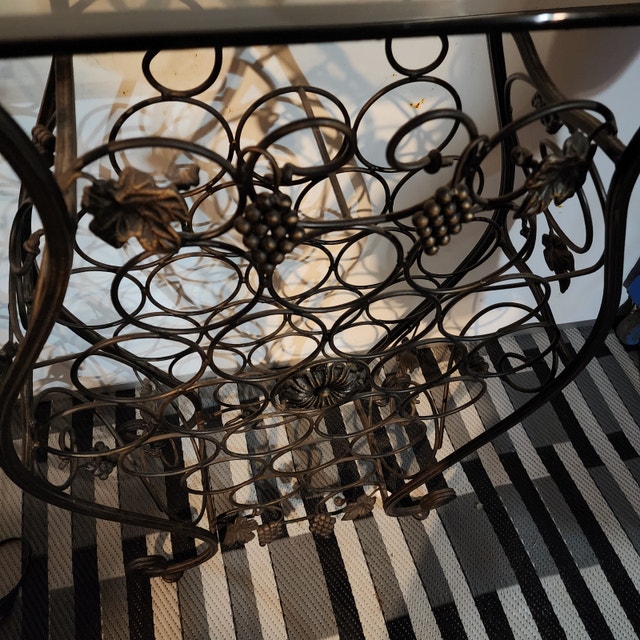Wine Holder Glass Top Metal Tabletop - 22.5 x 13.5 x 35'' Tall - photo 3