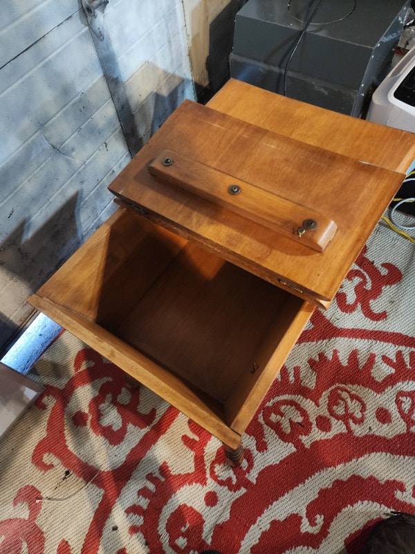 Small Wood Table Side Table Storage - photo 3