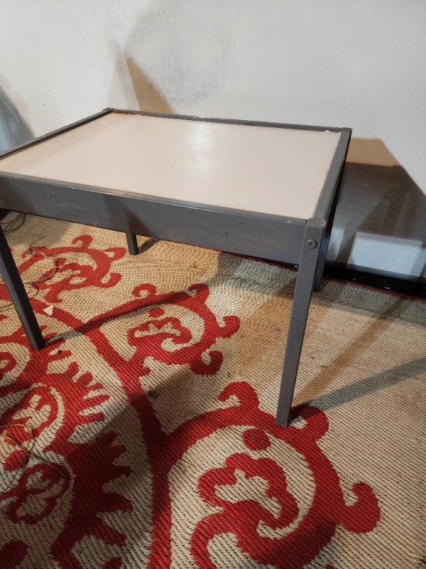 White Gray small low table Crafts play - photo 2