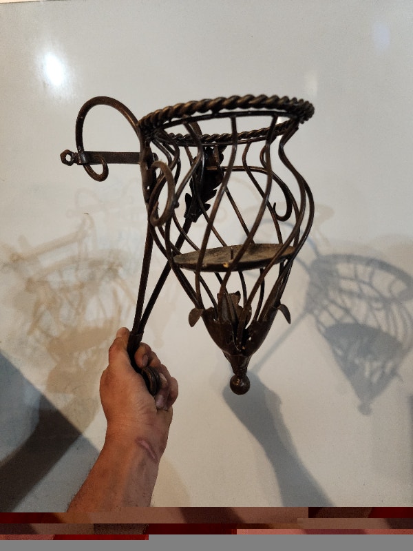 Candle holders hanging black metal - photo 2