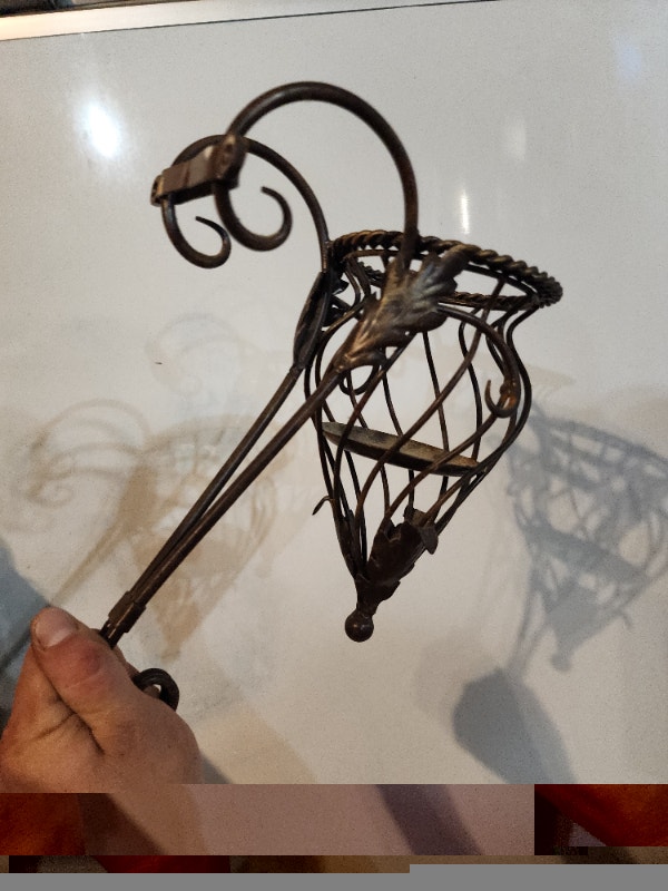 Candle holders hanging black metal - photo 3