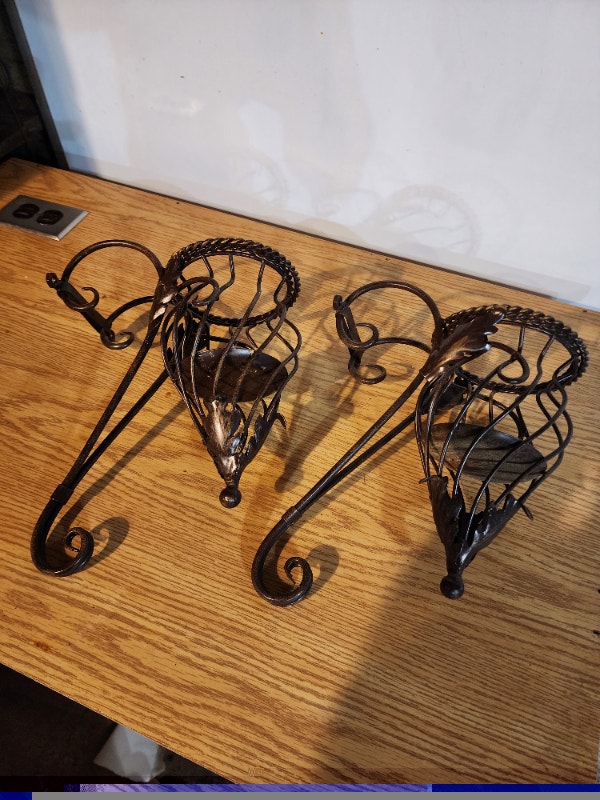 Candle holders hanging black metal - photo 5