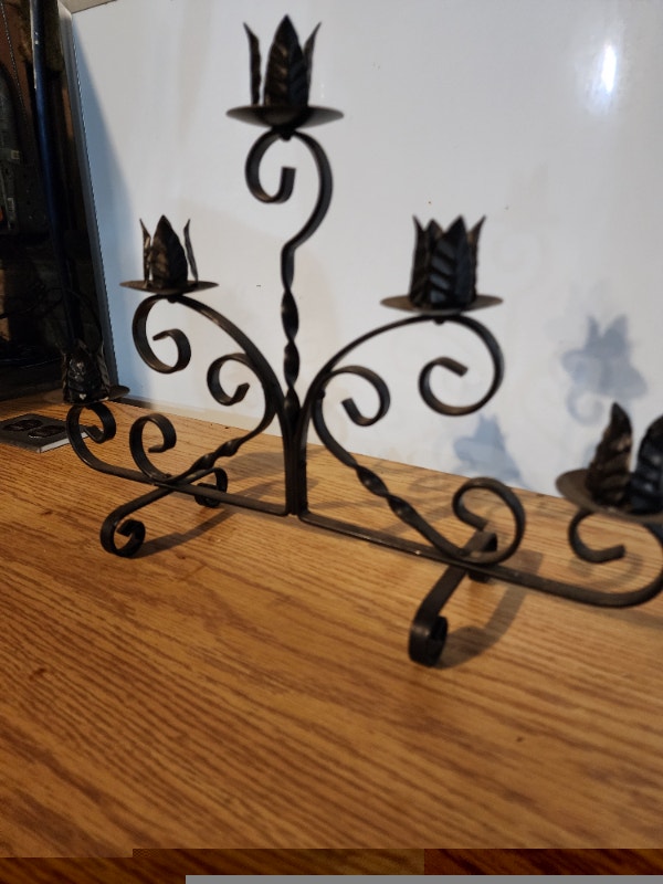 Candle holder 5 metal black 16 x 10'' tall - photo 3