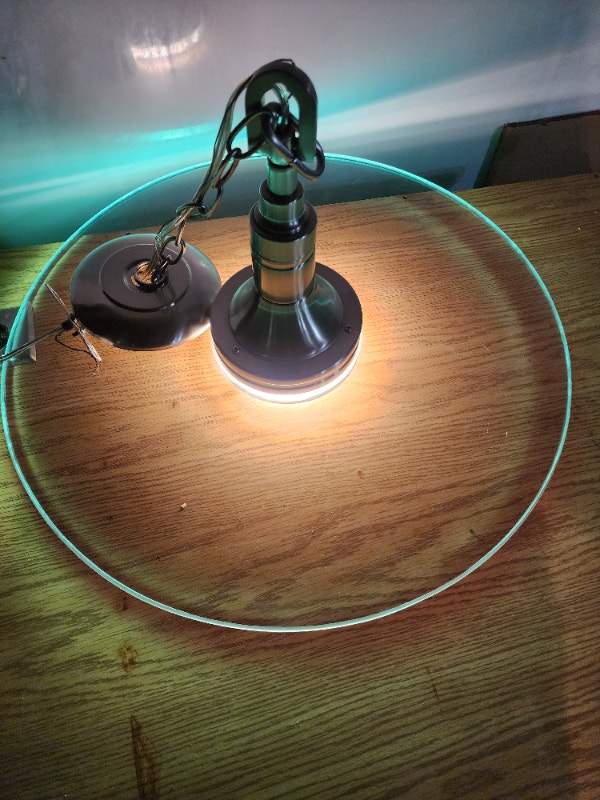 Hanging LED Light Fixture - Glass Disc