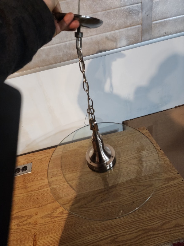 Hanging LED Light Fixture - Glass Disc - photo 3