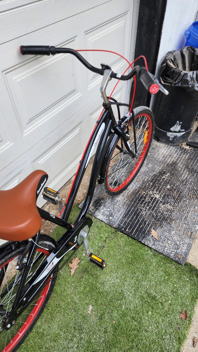 26'' Canadiana Cruiser Bicycle - 1 Speed, Black/Red Vintage - photo 3