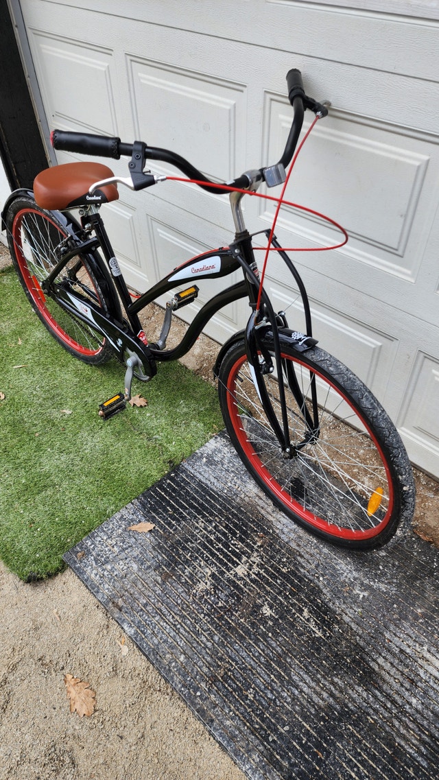 26'' Canadiana Cruiser Bicycle - 1 Speed, Black/Red Vintage - photo 4
