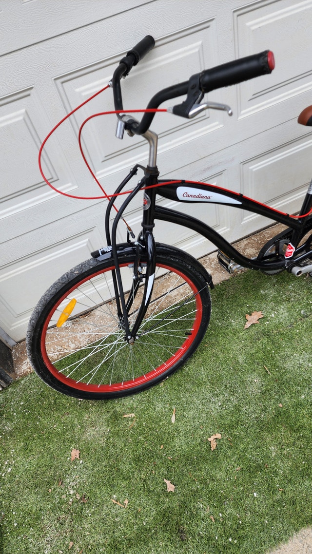 26'' Canadiana Cruiser Bicycle - 1 Speed, Black/Red Vintage - photo 5