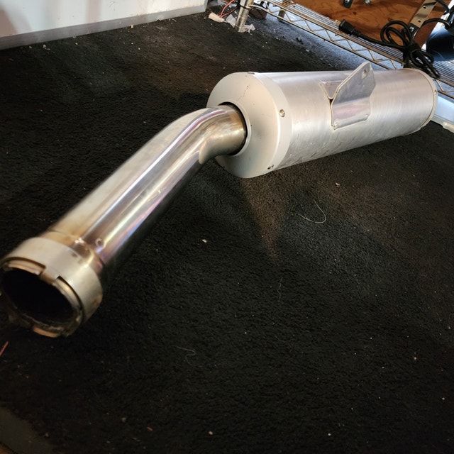 Yamaha Muffler exhaust motorcycle bike 5SL silver - cash only N - photo 2