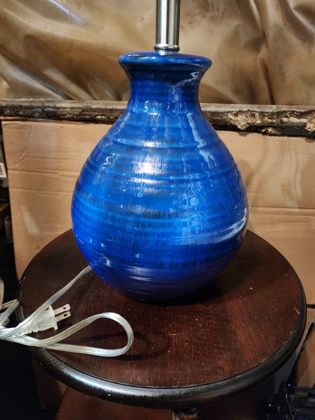 Blue Table Desk Lamp - No Shade - photo 2