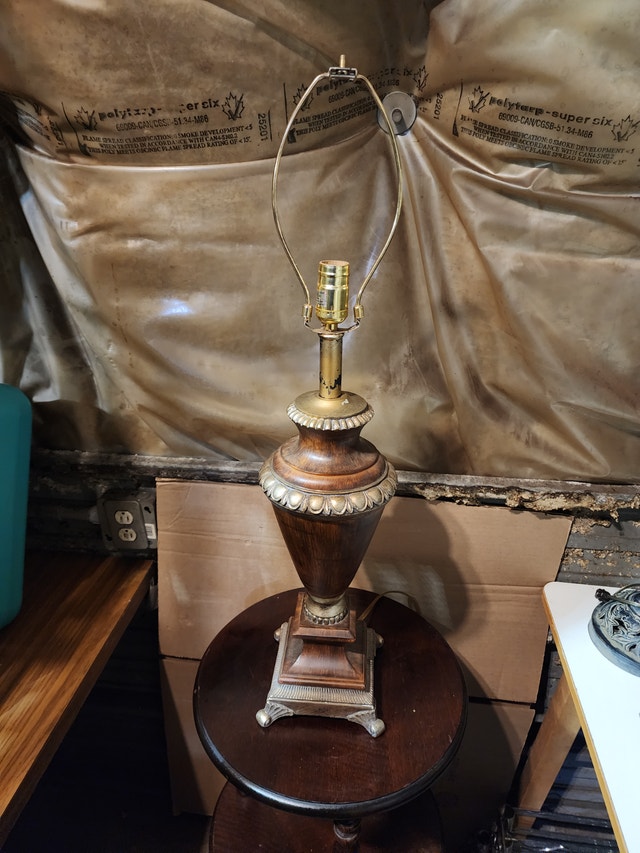Brown Gold Desk Lamp - No Shade