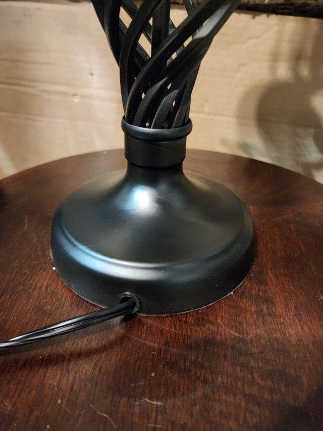 Black Table Lamp - Swirl Design (No Shade) - photo 2
