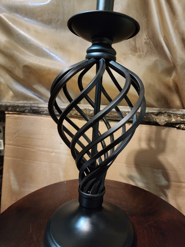 Black Table Lamp - Swirl Design (No Shade) - photo 3