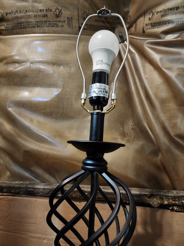Black Table Lamp - Swirl Design (No Shade) - photo 4