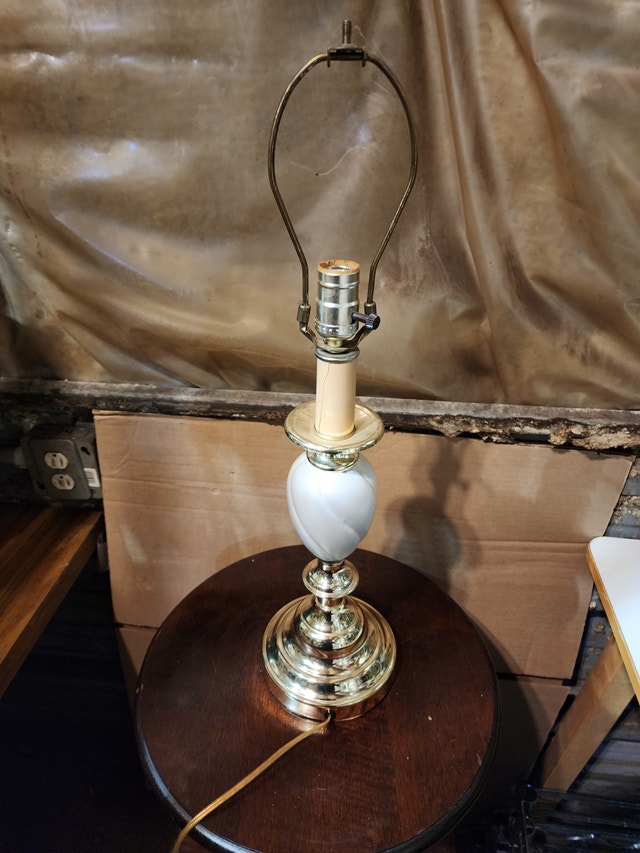 Brass Table Desk Lamp - No Shade