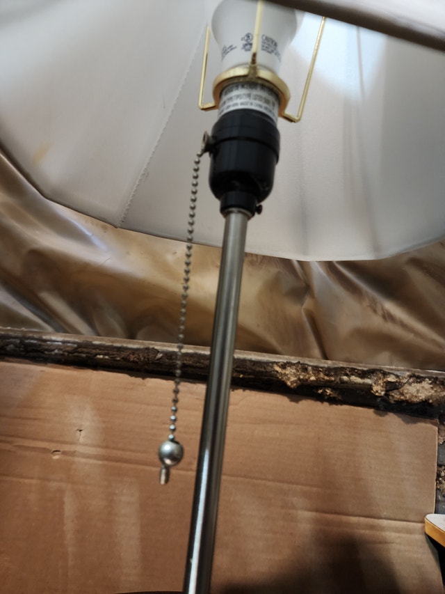 Silver Lamp Stick White Shade Table Desk Indoor Lighting - photo 5