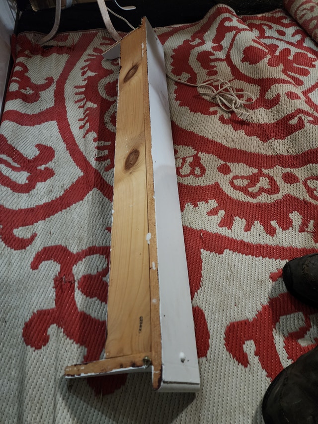 White Wood Shelf with 4 Hooks - 46" Long - photo 3