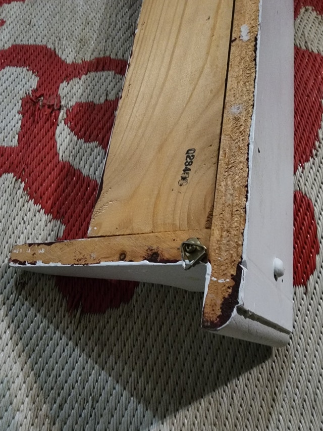 White Wood Shelf with 4 Hooks - 46" Long - photo 4