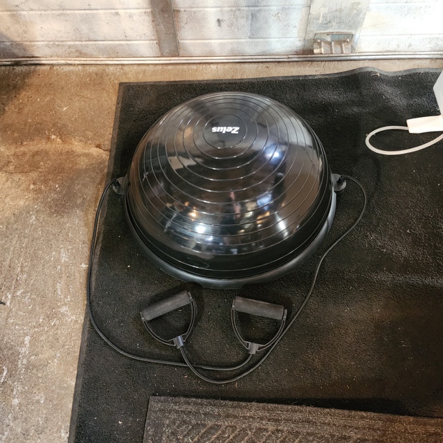 Exercise Ball Black Bungee Cords Workout
