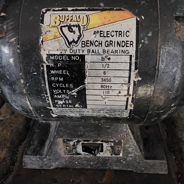 Buffalo 6'' Electric Bench Grinder - Needs Rewiring - photo 2