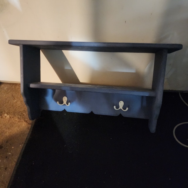 Blue Shelf Wall Mount Storage Coat Hanger