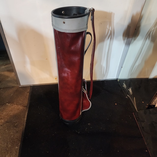 Red Leather Small Golf Bag Club Strap - Carry/Stand