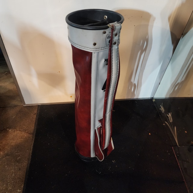 Red Leather Small Golf Bag Club Strap - Carry/Stand - photo 2