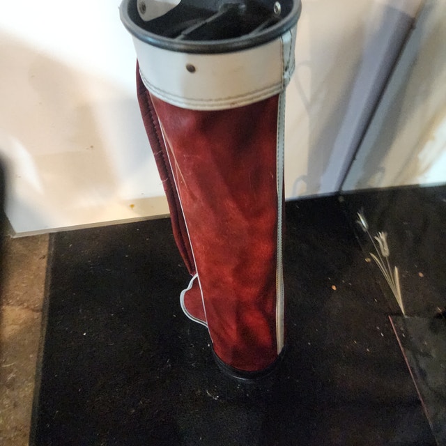 Red Leather Small Golf Bag Club Strap - Carry/Stand - photo 5