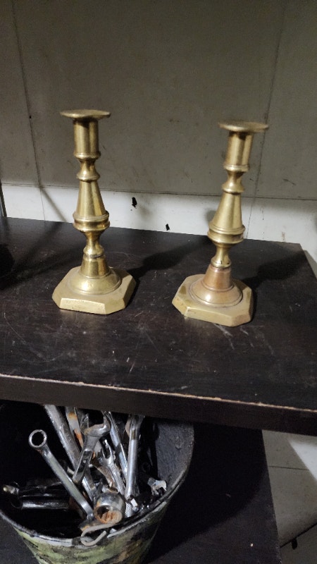Brass candle holder stands 7''