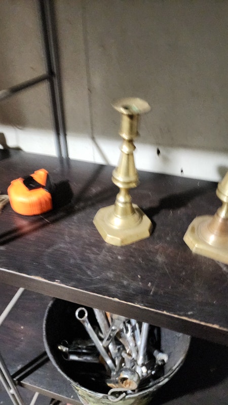 Brass candle holder stands 7'' - photo 2