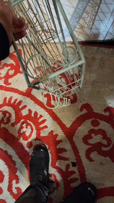 Wire Mesh Wall Shelf & Hooks Decor Storage - photo 2