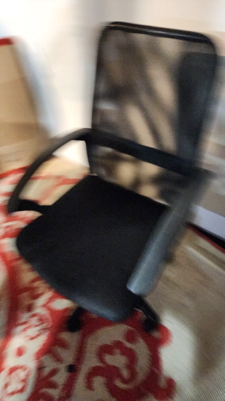 Black Cloth Armchair Rolling Office Chair - photo 2
