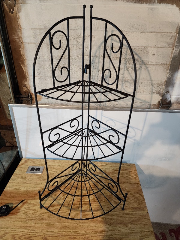 Folding Corner Rack Metal Shelf Rod Iron