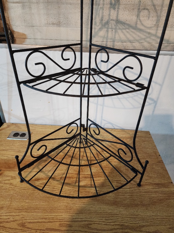 Folding Corner Rack Metal Shelf Rod Iron - photo 3