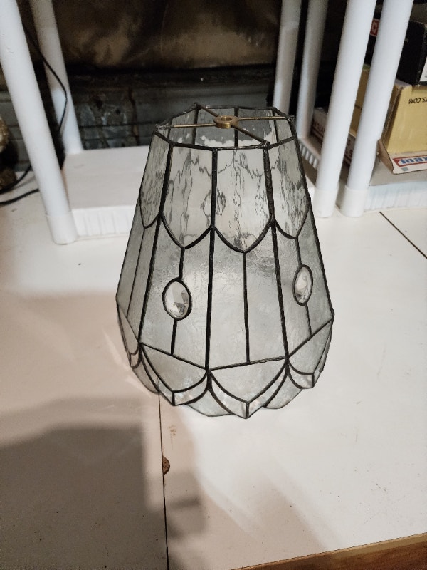 Leaded Lamp Shade Clear Stained Glass Textured