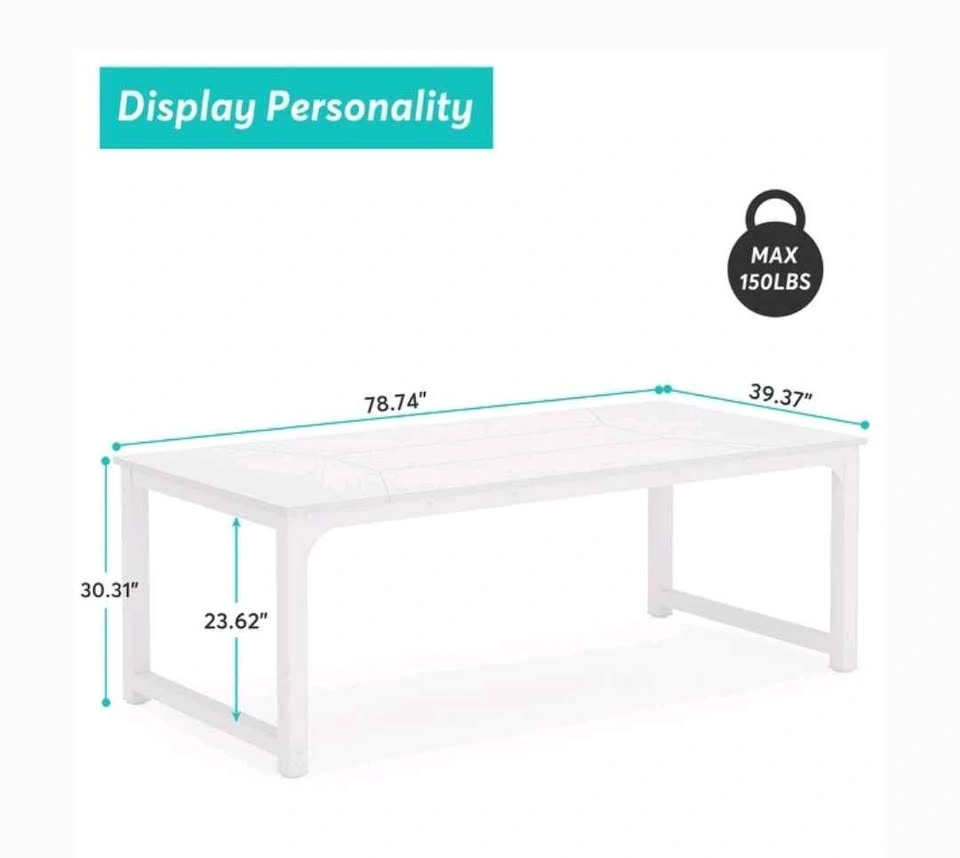 78.74 Inches Modern Dining Table for 8-10 - photo 5