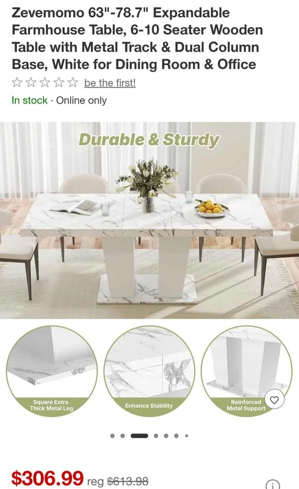 Expandable Farmhouse Dining Table (6-10 Seats) - photo 3
