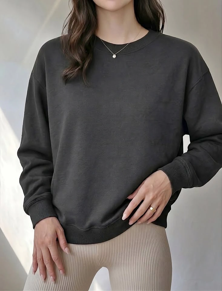 H&M Black Sweatshirt Relaxed Fit - S Size