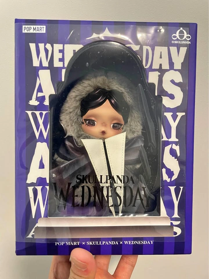 BNIB POP MART SKULLPANDA × Wednesday Plush (Nevermore Academy Un