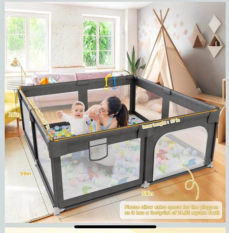 New 59x59inch Playpen with Mat