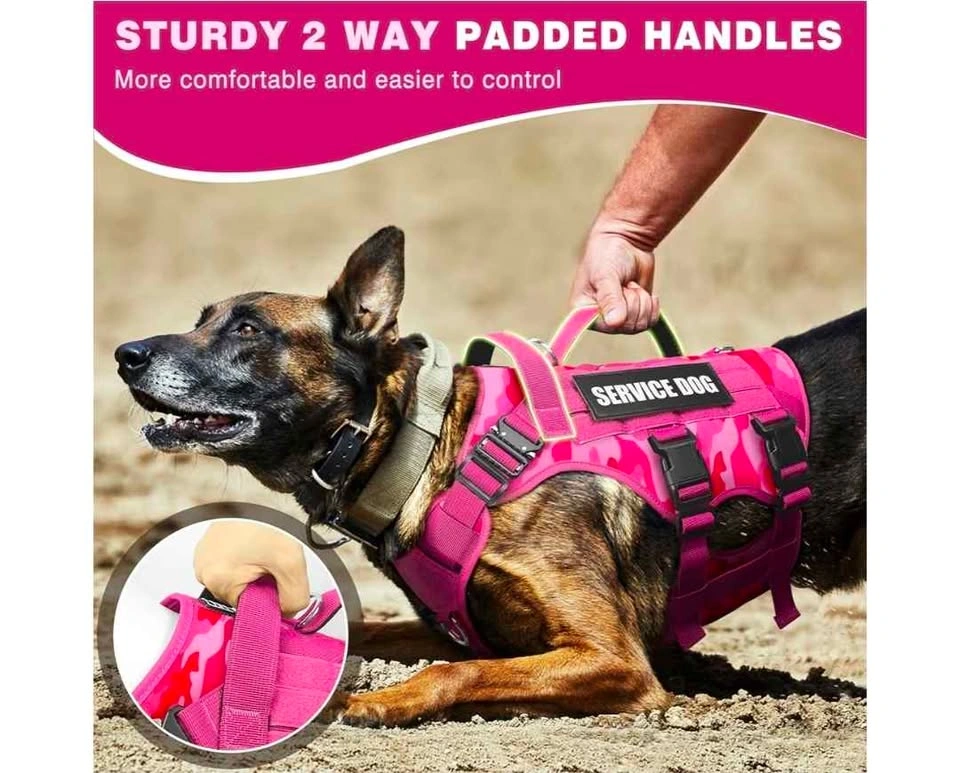WINSEE Service Dog Vest Harness for Large Dog, Tactical MOLLE Ve - photo 2