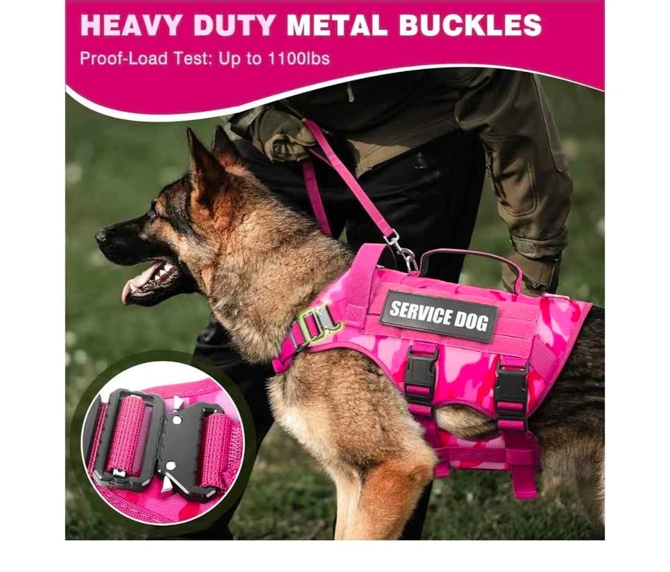 WINSEE Service Dog Vest Harness for Large Dog, Tactical MOLLE Ve - photo 3