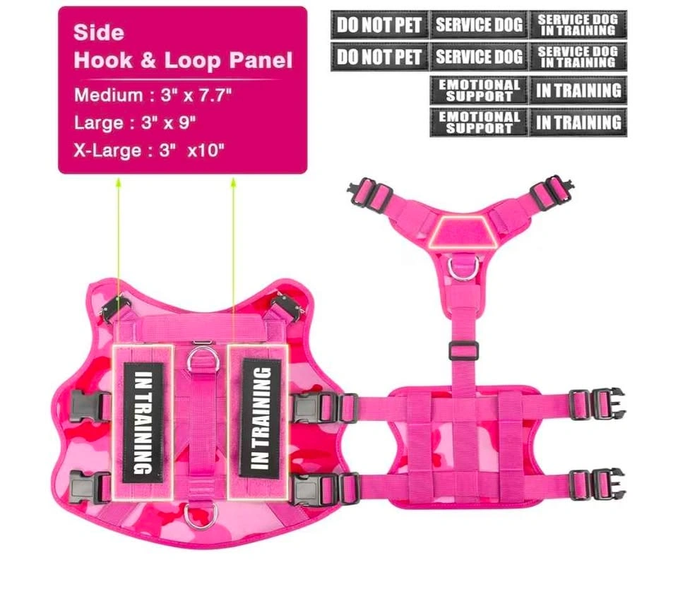WINSEE Service Dog Vest Harness for Large Dog, Tactical MOLLE Ve - photo 5