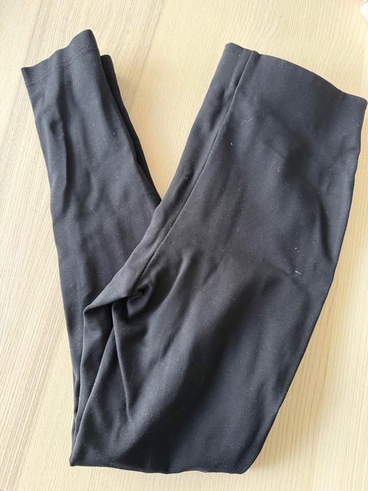 ZARA - Black Elastic Waist Pants with Gold Buttons - Size S - photo 3