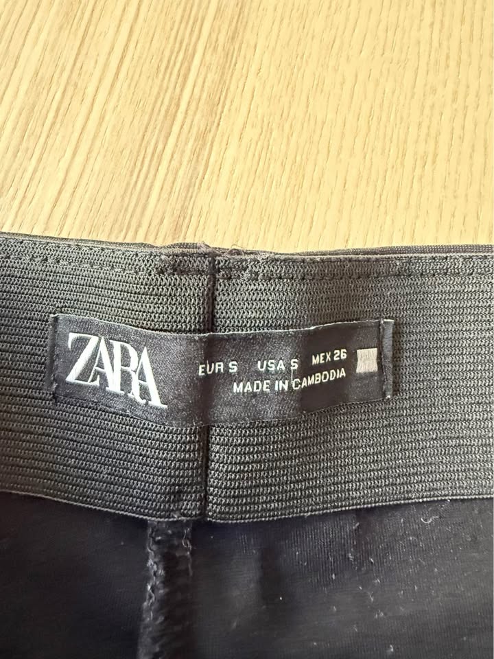 ZARA - Black Elastic Waist Pants with Gold Buttons - Size S - photo 4