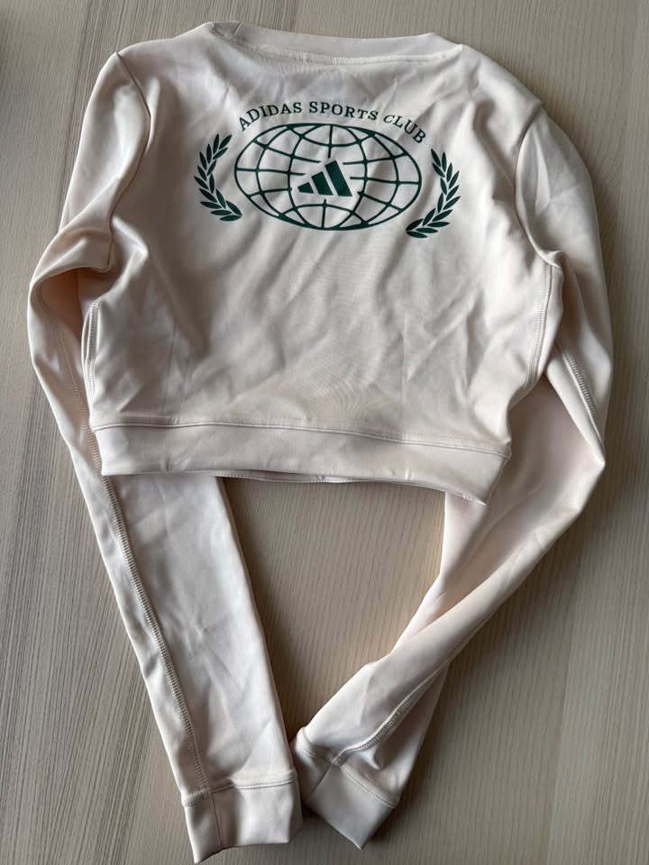 Adidas - Sports Club Long Sleeve Crop Top - Size XS - photo 2