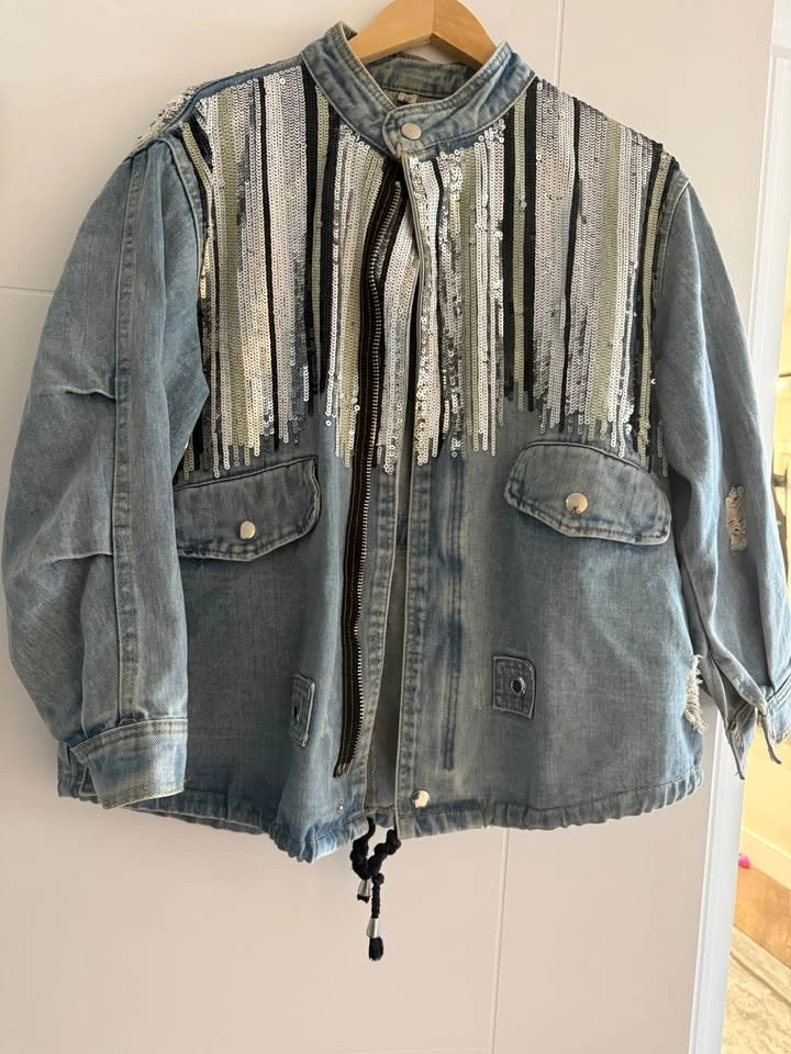STUNNING Custom Hand-Embellished Denim Jacket - One of a Kind!