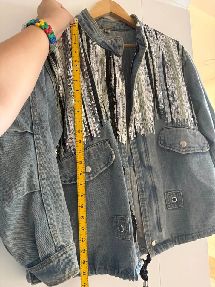 STUNNING Custom Hand-Embellished Denim Jacket - One of a Kind! - photo 5
